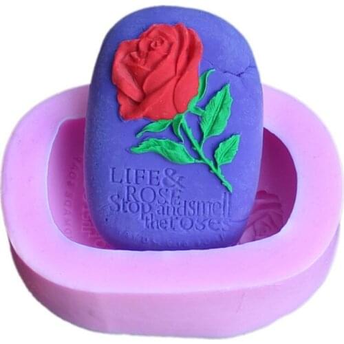 3D Rose Shape DIY Soap Mold Candy Mould Grade Soft Pottery Chocolate Molds Silicone Fondant Cake Tools Bakeware Cookware G086