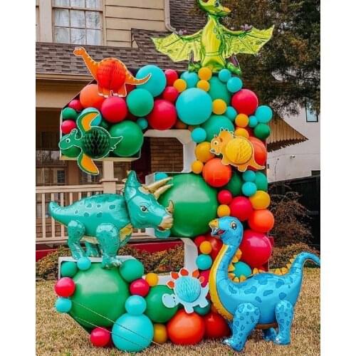 73 Pieces Of Dinosaur Red And Blue Balloon Garland Set Jungle Animal Carnival Boy Birthday Party Childrens Decoration Supplies