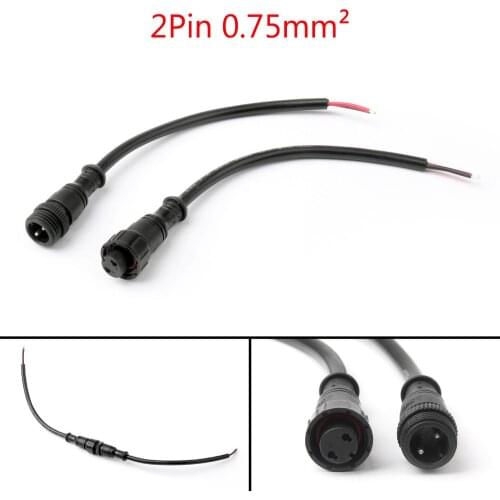 Areyourshop 2Pin Waterproof IP67 LED Strips Wire Cable Connectors 18AWG/0.75mm OD 6mm 2/8PCS High Quality Connector Wire Cable
