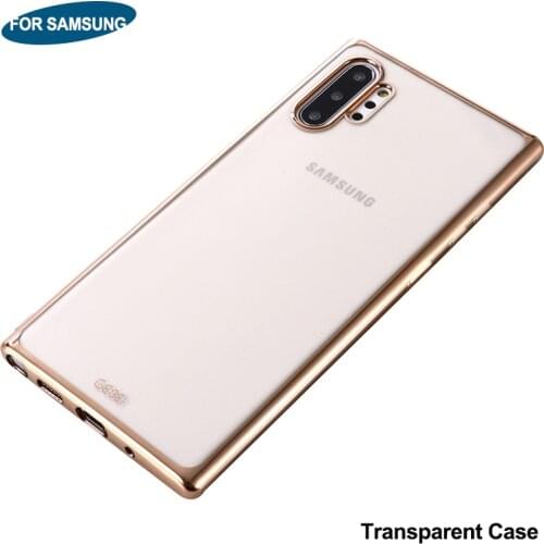 Ultra thin Luxury Transparent Case logo For Samsung Galaxy Note 10 Plus Phone Soft Silicone Shockproof 360 Protector Back Cases