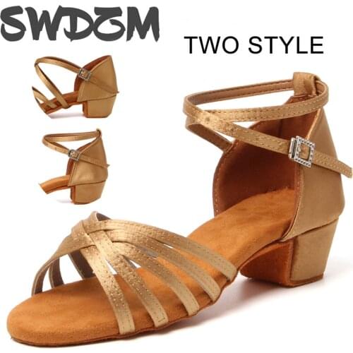 SWDZM Childrens Dance Shoes For Girls Dance-Shoes Ladies Modern Jazz Dancing Shoes T-Shoelace Dance-Shoe Salsa Practice Sandals
