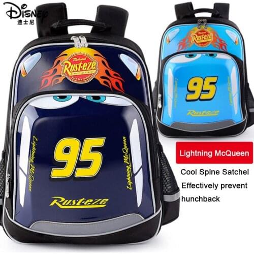 Disney Childrens Schoolbag Elementary School Students 1-4 Grade Lightweight Lightning Mcqueen Schoolbag Boy Backpack