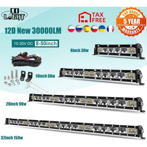 CO LIGHT 12D Slim Led Work Lights 12V 24V 8-50inch Spot Flood 30W-240W Driving Offroad 4X4 Led Light Bar for Trucks Car SUV ATV