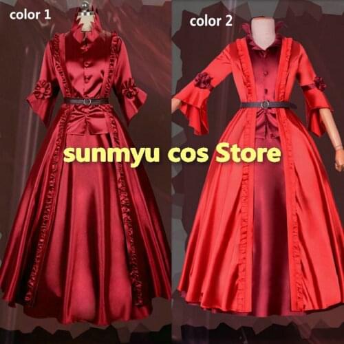 Game Identity V Crimson Mrs. Red Mary Red Monitore Lolita Dress Cosplay Costume Halloween Suit Halloween