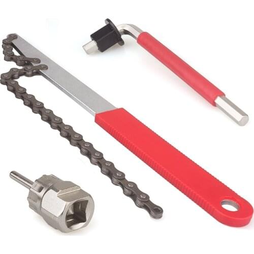Bike Cassette Removal Tool with Chain whip and Auxiliary Wrench Bicycle Sprocket Removal Tools Sprocket Remover