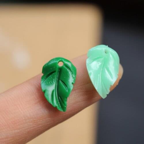 20 pieces/lot) 9mm*14.4mm*2.7mm Carved Artificial Coral leaf Small leaf Dark Green color for Jewelry making