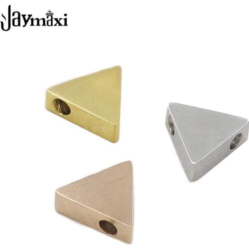 Jaymaxi 9*8mm Mirror Polished Stainless Steel Jewelry Findings Geometry Triangle Beads 1.8mm Small Hole Accessories 20piece/lot