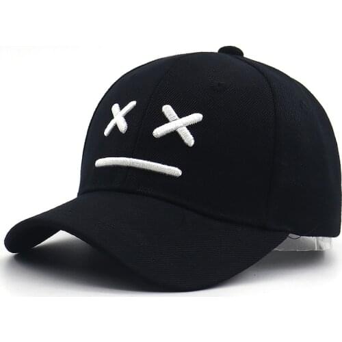 Sad boy baseball cap for kids cotton adjustable 3D embroidery bone kids caps sad face hip hop snapback hat for little boys girls