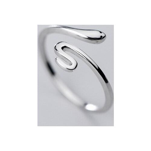 2021Hot S925 Sterling Silver Ring Female Korean Fashion INS Glossy Snake Ring Personality Open Hand Jewelry Gift