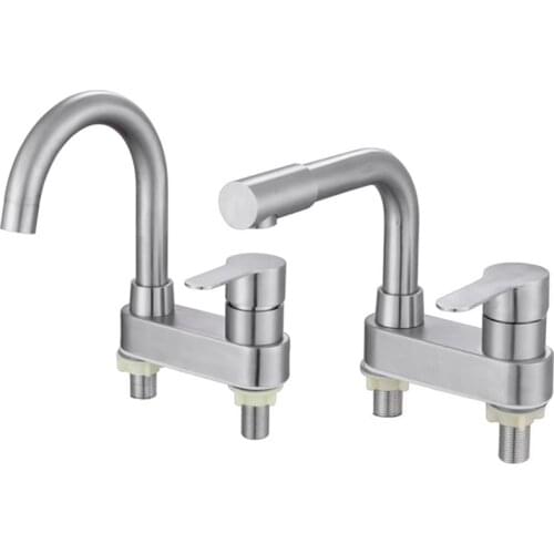 New 304 stainless steel Brushed bath Basin Faucet Sink Mixer Taps Vanity Hot and Cold Water mixer Bathroom Faucets