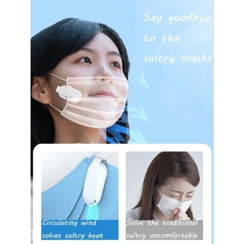 Mini Facial Fan Reusable Portable Mask Clip Fans Air Filter USB Rechargeable Exhaust Mini Cooler Personal Wearable Air Purifiers
