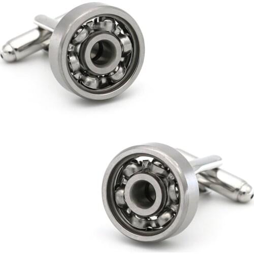 Mens Rotatable Bearing Cuff Links Staineless Steel Material Metal Color