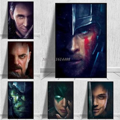 Thor Marvel Poster Movie Wall Art Canvas Painting on The Wall Poster and Prints Loki Portrait Decor Pictures for Home Decoration
