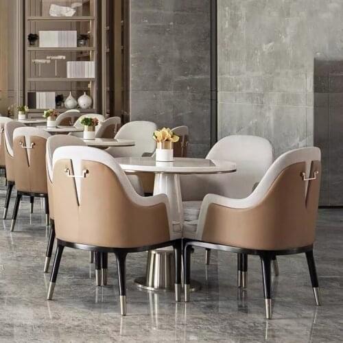 New Solid Wood Household Dining Chair Backrest Negotiation Chair Sofa Chair Italian Minimalist Living Room Conversation Chair