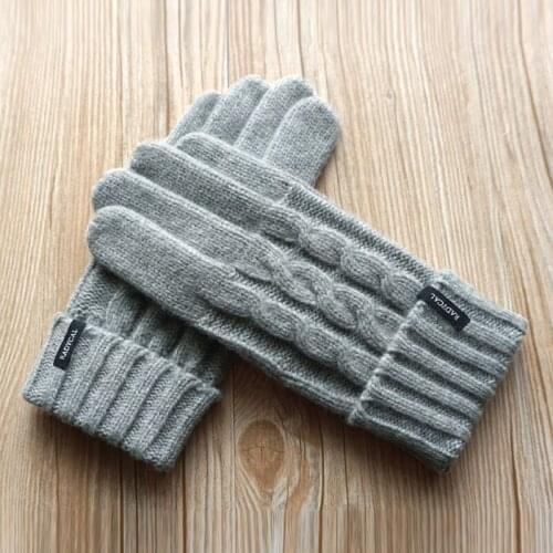 New Business Men Gloves Fashion Winter Male Knitted Thicken Wool Gloves Touch Outdoor Autumn Warm Driving Gloves Free Shipping
