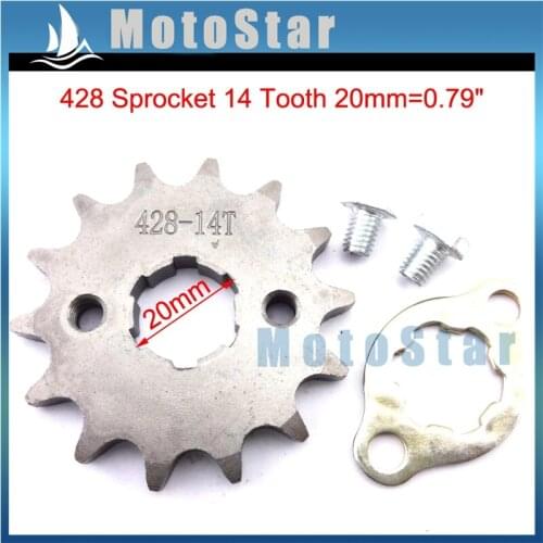 428 14 Tooth 20mm Front Chain Sprocket Gear For ATV Quad Pit Dirt Trail Bike 50cc 70cc 90cc 110cc 125cc 140cc 150cc 160cc