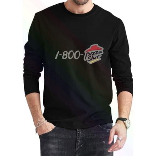 Pizza Slut Spoof Parody Logo Classic Black T-Shirt 2021 Newest Summer Mens Long Sleeve Popular Tees Shirt Tops Novel Unisex