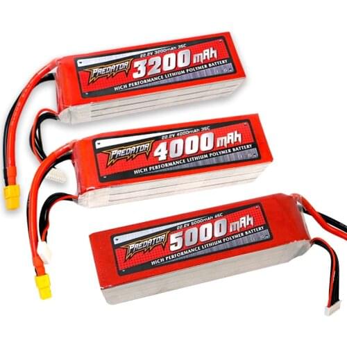 RC Plane Model Lipo Battery 6S 22.2V 3200mAh 35C 4000mAH 35C 5000mAh 45C XT60 plug Freeshipping