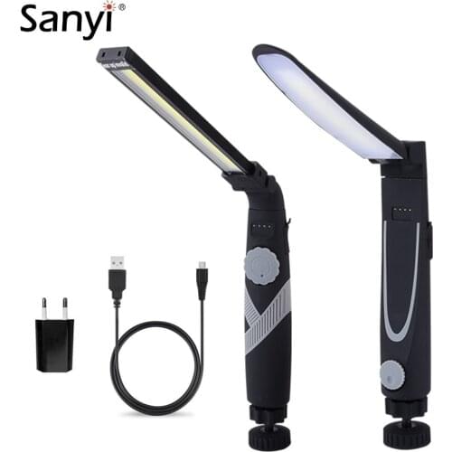 Portable Spotlight Foldable Working Light USB Rechargeable COB LED Work Light Lamp Flashlight Stepless Dimming Worklight Lantern