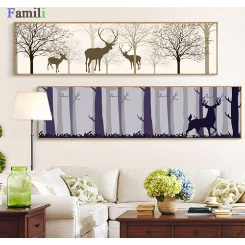 Simple Forest Animal Deer Banners Canvas Art Painting Print Poster nordic Picture Wall Living Room Bedside Home Decoration