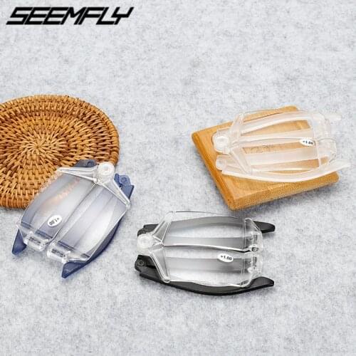 Seemfly Unisex Portable Folding Reading Glasses With Case Lightweight Presbyopia Eyeglasses Vision Care Reader Spectacle Mirror