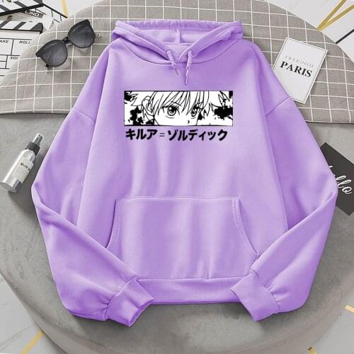 Hoodie Hunter X Hunter Kurapika Vogue Women Purple Harajuku Manga Kurapika HxH Devil Eye Hoody Killua Zoldyck Devil Eyes Hooded