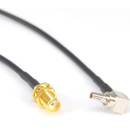 RG174 15cm CRC9 Male Plug Right angle to SMA Female Jack Connector Pigtail Extension Cable
