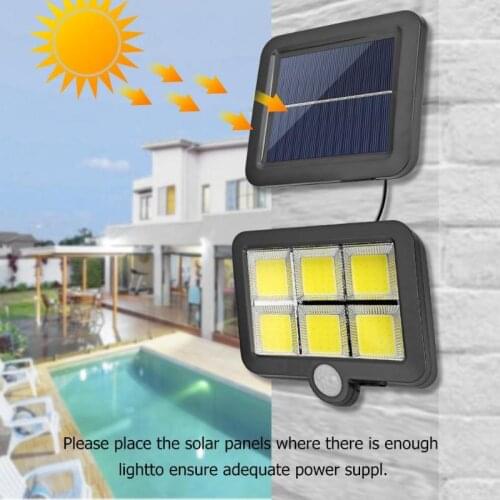 56/100/120LED COB Solar Light Outdoor Lighting PIR Motion Sensor Waterproof Street Light Powered Path Solar Lamp