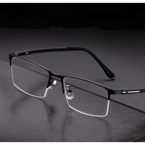 Ultralight business titanium alloy glasses frame male half frame metal optical frame female prescription glasses P9916