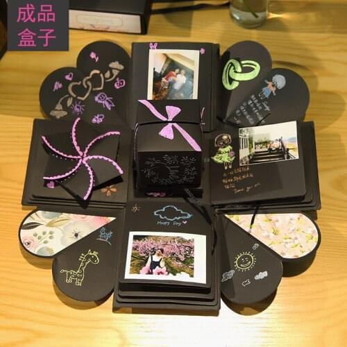 1set DIY Explosion Box Suprise Gift Box for Birthday Party Wedding Decorations Paper Box Scrapbook Photo Album Baby Shower Decor