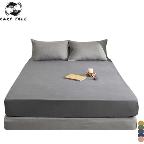 10 Colors Bed Cover Cotton Mattress Covers Non-slip Elastic Fitted Sheet Bedspread Mattress Pad Protector Cover Queen King Size
