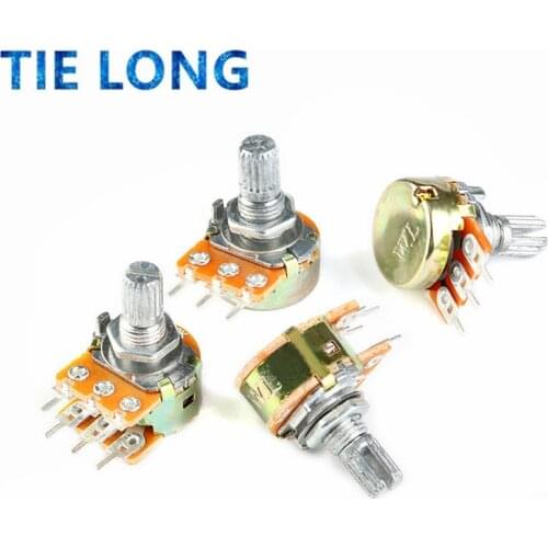 10pcs WH148 3pin 6pin 15mm B1K B2K B5K B10K B20K B50K B100K B250K B500K B1M Potentiometer 1K 2K 5K 10K 20K 50K 100K 250K 500K 1