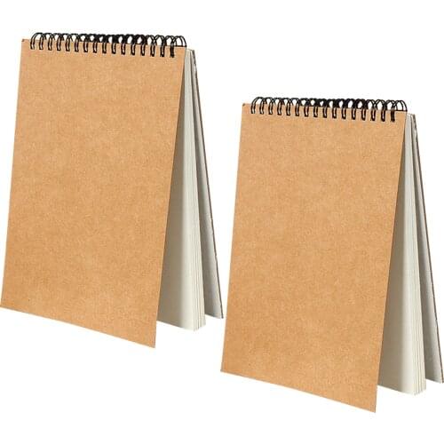 2PCS A4 A5 Sketchbooks 30-Page Spiral Binding Sketch Books Drawing Book with Hard Cover for Adult Students Home Travel Gift