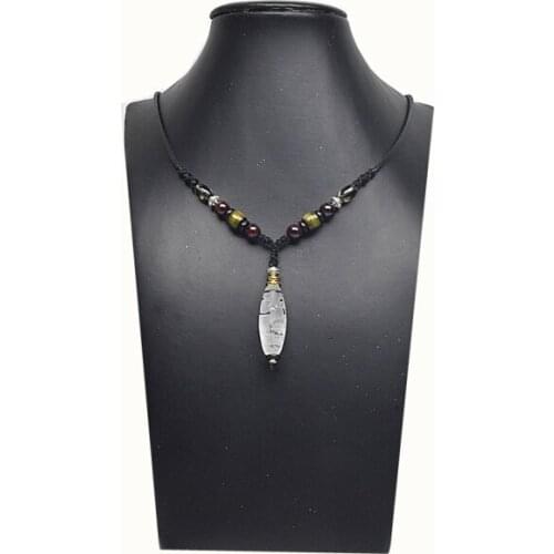 2019 white crystal DZI pendant ladies Weaving necklace Tibet dZi pattern money hook Ruyi diamond hammer multi-pattern optional