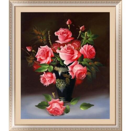 45*55cm 5D DIY diamond Painting 3D Cross Stitch Rose flower diamond embroidery flores embroidery diamonds wall stickers decor