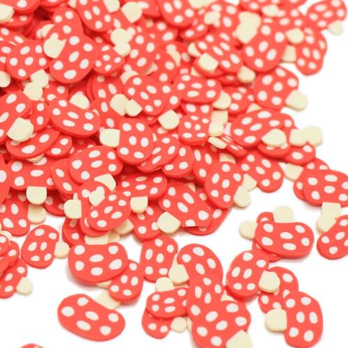 5MM Kawaii Mushroom Polymer Clay Slices Vegetable Mushroom Slices Sprinkles For Charms And Nail Art decor