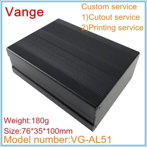 5pcs/lot split normal aluminum enclosure diy 6063-T5 aluminum cases 76*35*100mm for RFID products