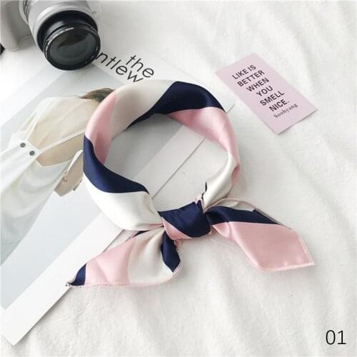 50*50 Women Silk Scarf Printed Fashion Retro Elegant Imitated Silk Fabric Foulard Square Scarf Satin