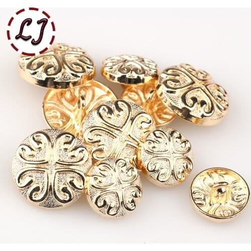 Free shipping 10pcs/lot new fashion metal button snap buttons gold zinc alloy button British style summer style buttons