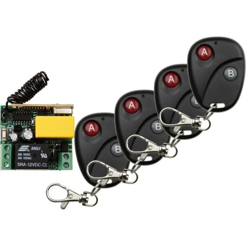 New AC220V 1 CH Wireless Remote Control Lighting Switch 10A Relay Mini Receiver and 2Keys Remote Controller for Lights & Windows