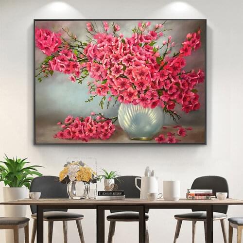 Flowers DIY 11CT Cross Stitch Embroidery Kits Craft Needlework Set Cotton Thread Printed Canvas Home Decoration On Sale Design