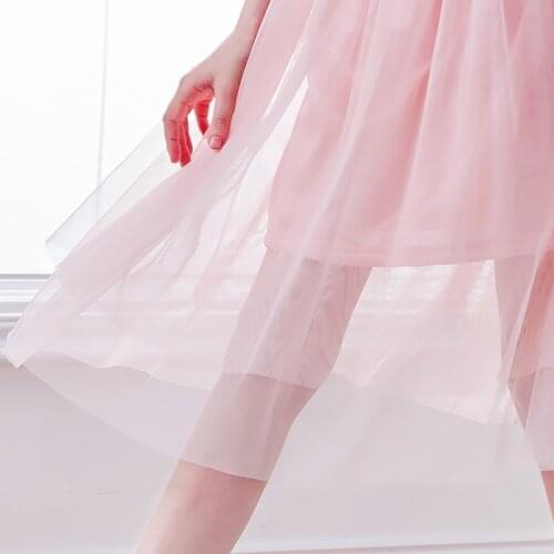Girls Kids Stage Dance Wear Soft Yarn Daily Wear Skirts Ballet Dance Costumes Long Polyester Dress for Girls 3 layers