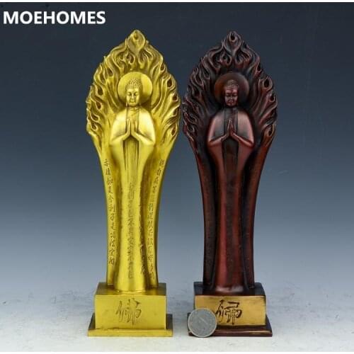 MOEHOMES Double color bronze statue of Buddha had standing Buddha copper crafts home decorations metal crafts