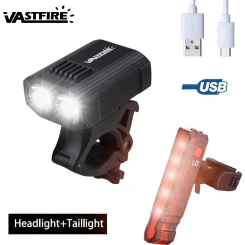 Rechargeable MTB Bike Light Set Powerful Lumens Upgrade Headlight 2 LED Mount Mountain Bike Lights Night Riding