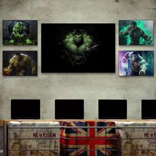 Superhero Hulk Canvas Painting Marvel Avengers Posters and Prints Wall Art Pictures for Living Room Home Decoration