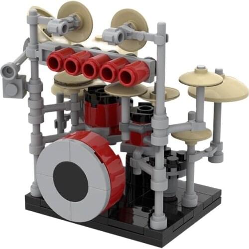 New Figure Player Accessories Toy Drum Building Blocks Block Toy Town Guitar Bass Kits DIY Educational Toys For Children