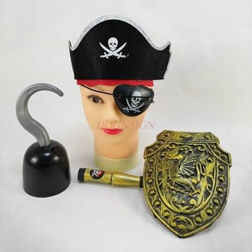 Toy Pirate Weapon Cap Pirate Hat Shield Pirate Eye Mask Pirate Dress Up Pirate Hat Halloween Masquerade 2021
