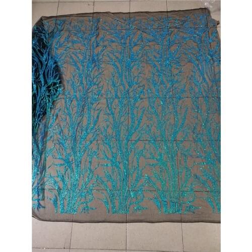 Good looking design JRB-10278 Glued glitter sequins Tulle Lace Fabric Nigerian French Fabric for wedding dress