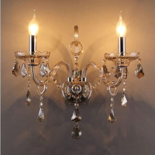 Crystal Candle Wall Lamp led Reading Wall Light Bathroom Light Wall Sconce With led staircase bedroom Lamp Candle Holder Sconces