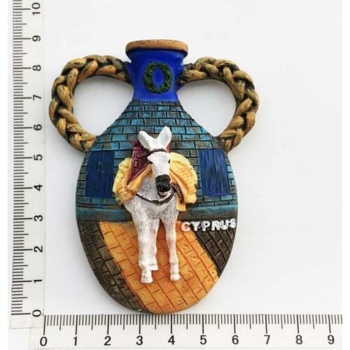 Cyprus)Fridge Magnet,Creative Travel Commemorate Crafts 3D Ornaments Magnetism Resin Material Refrigerator Stickers